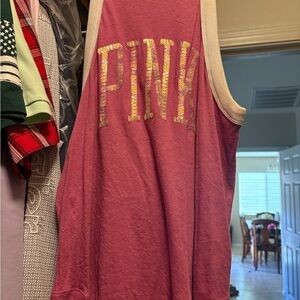 Victoria's Secret Pink Tank Top - Red and Gold